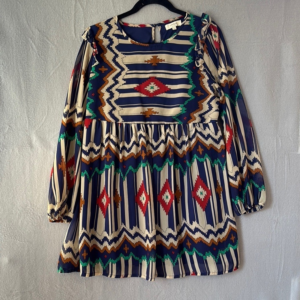 Umgee Colorful Patterned Women's Dress Size L
